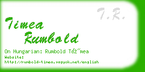 timea rumbold business card